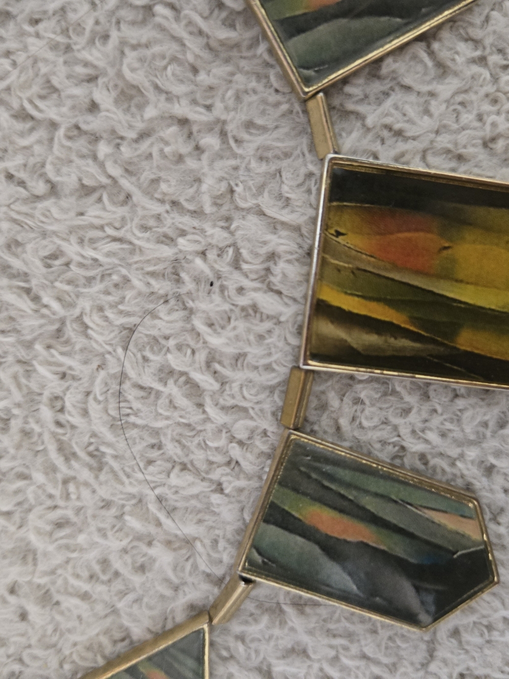 House Of Harlow Gold-Tone Geometric Green Statement Necklace - Picture 2 of 7